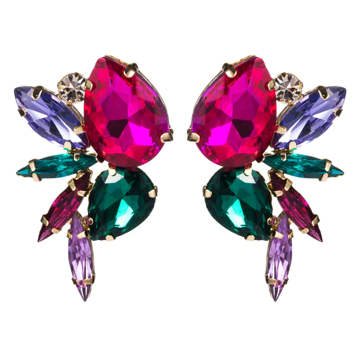 Wholesale Alloy Fashion Geometric Diamond Earrings For Women - Image 5
