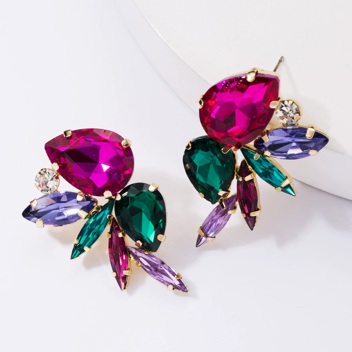 Wholesale Alloy Fashion Geometric Diamond Earrings For Women - Image 6