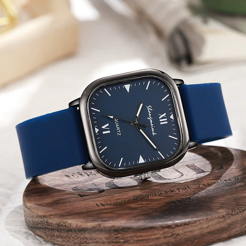 Wholesale Alloy Faux Leather Unisex Square Quartz Watch Simple Trend Leisure Style - Image 3