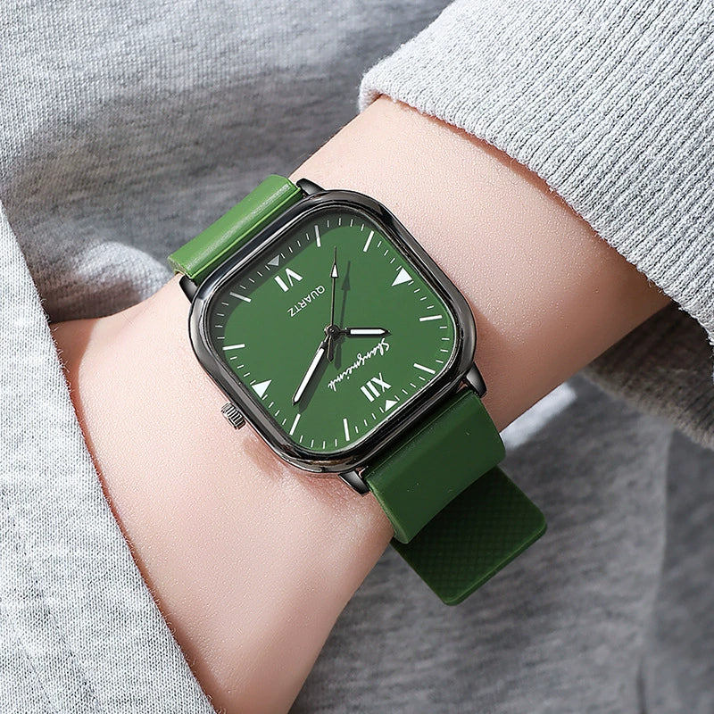 Wholesale Alloy Faux Leather Unisex Square Quartz Watch Simple Trend Leisure Style - Image 4