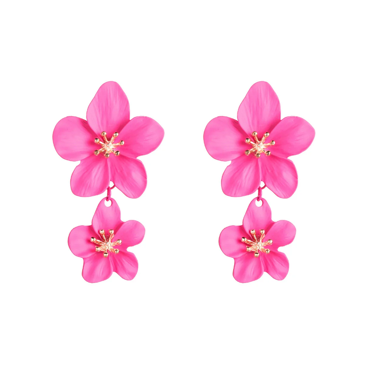 Wholesale Alloy Fresh Flower Baking Paint Earrings For Women - Image 10