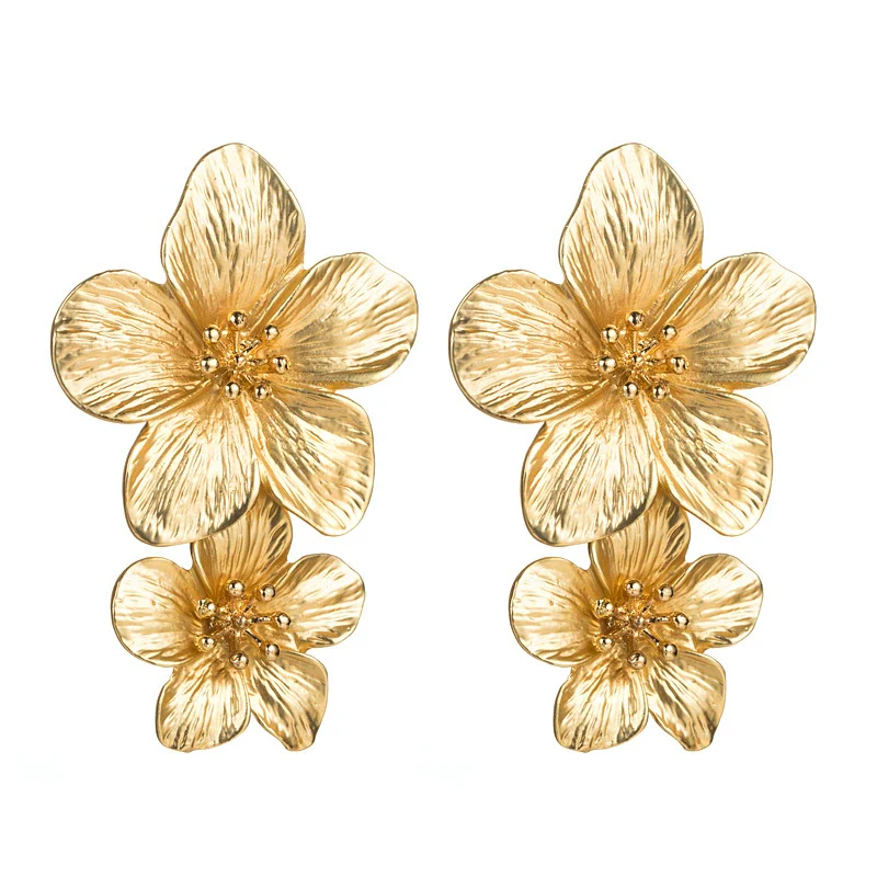 Wholesale Alloy Fresh Flower Baking Paint Earrings For Women - Image 11