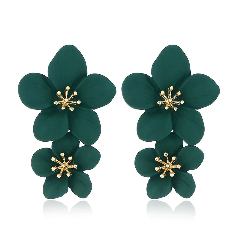 Wholesale Alloy Fresh Flower Baking Paint Earrings For Women - Image 12