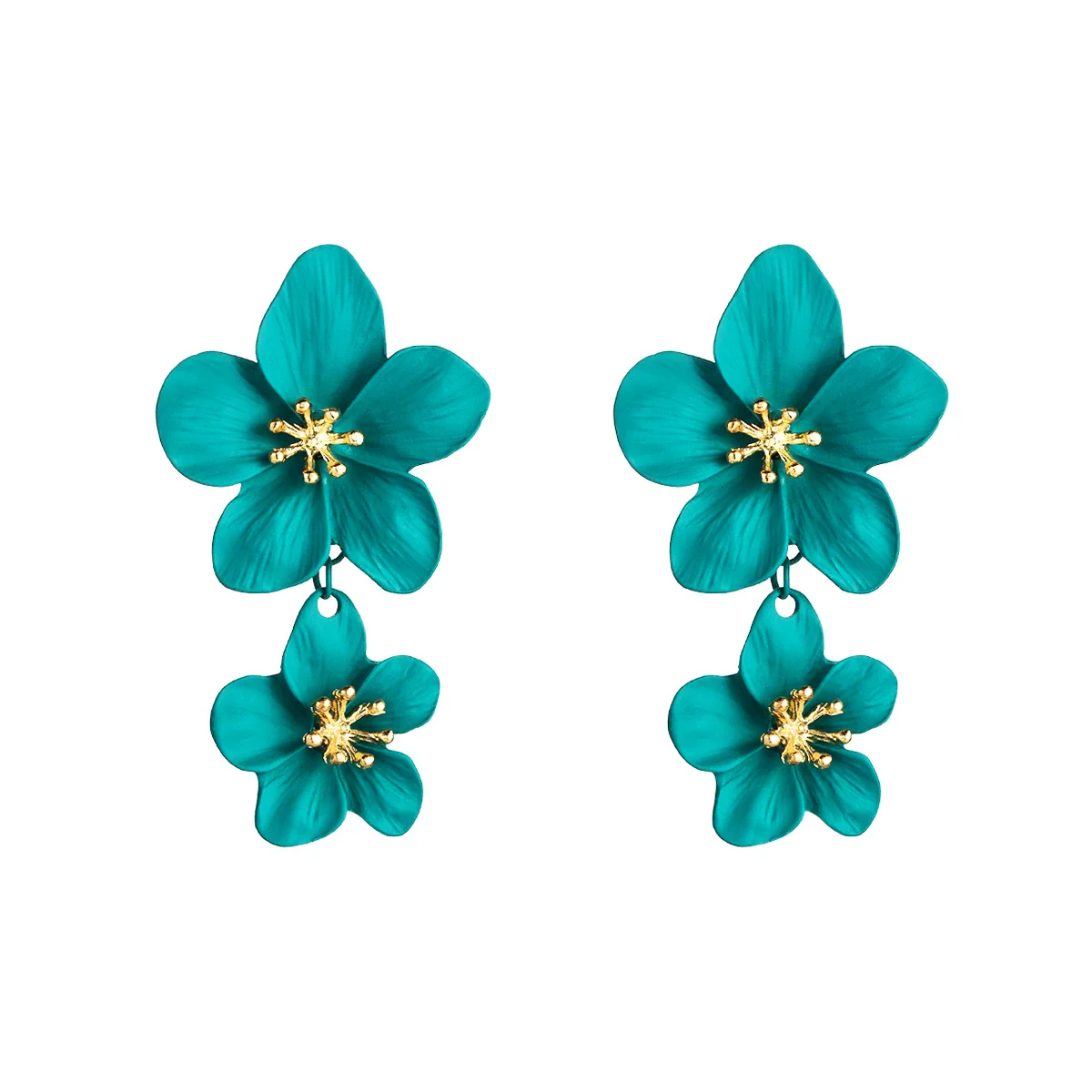 Wholesale Alloy Fresh Flower Baking Paint Earrings For Women - Image 13