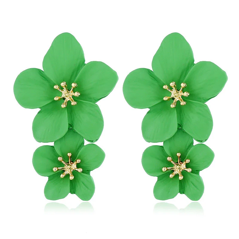 Wholesale Alloy Fresh Flower Baking Paint Earrings For Women - Image 15
