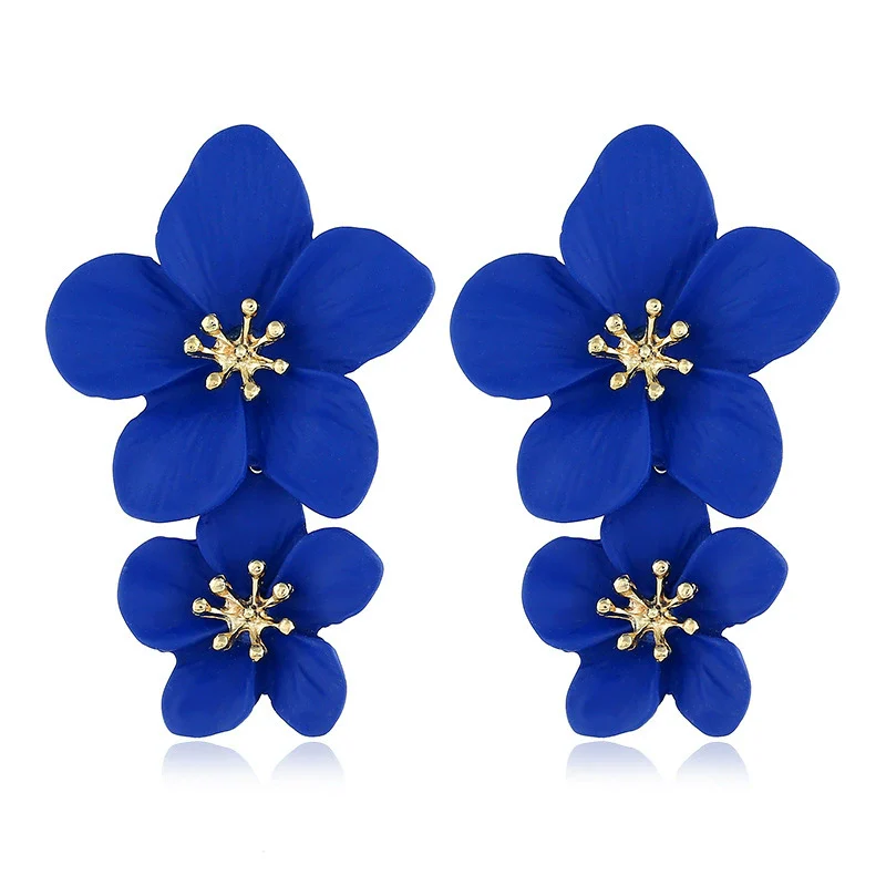 Wholesale Alloy Fresh Flower Baking Paint Earrings For Women - Image 16