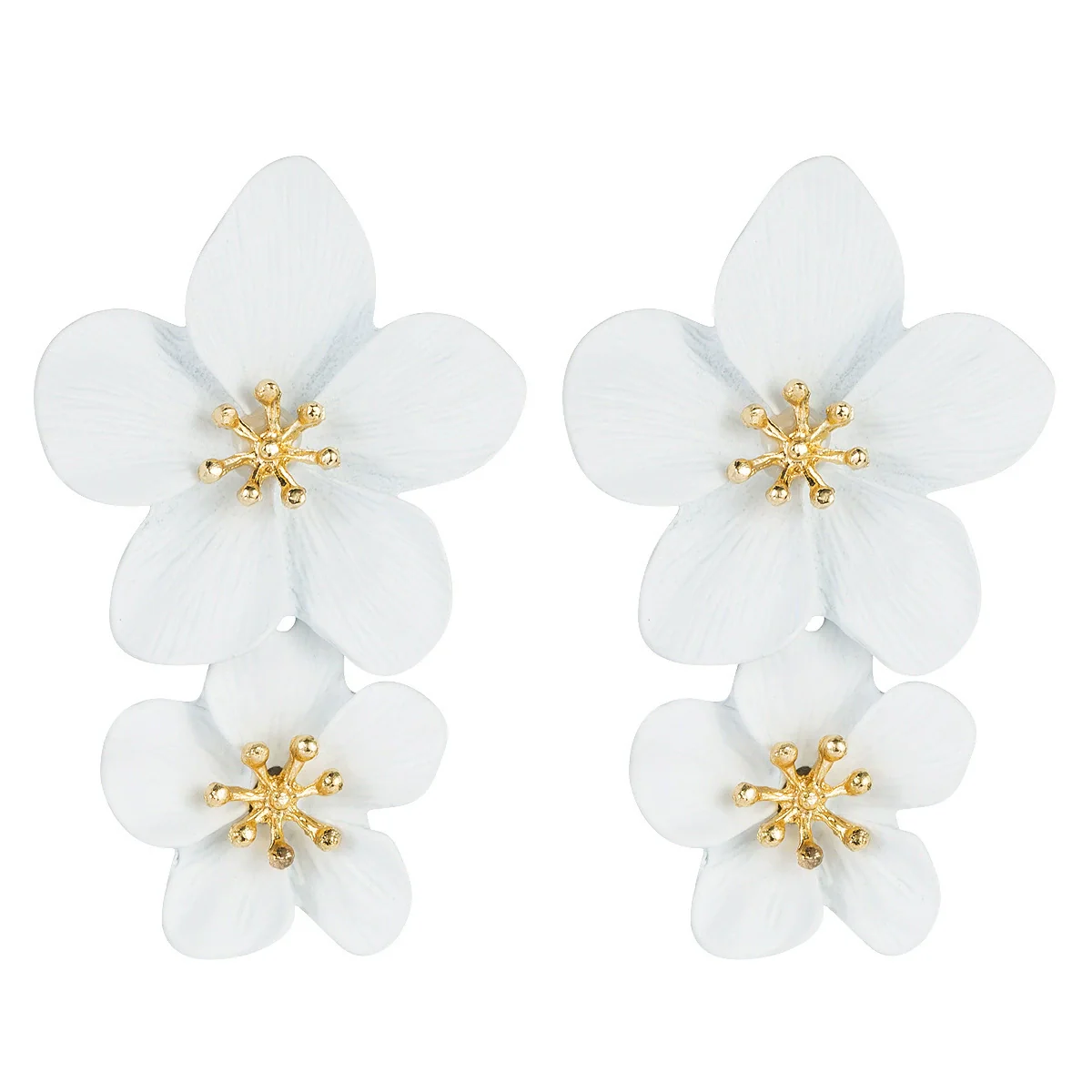 Wholesale Alloy Fresh Flower Baking Paint Earrings For Women - Image 6
