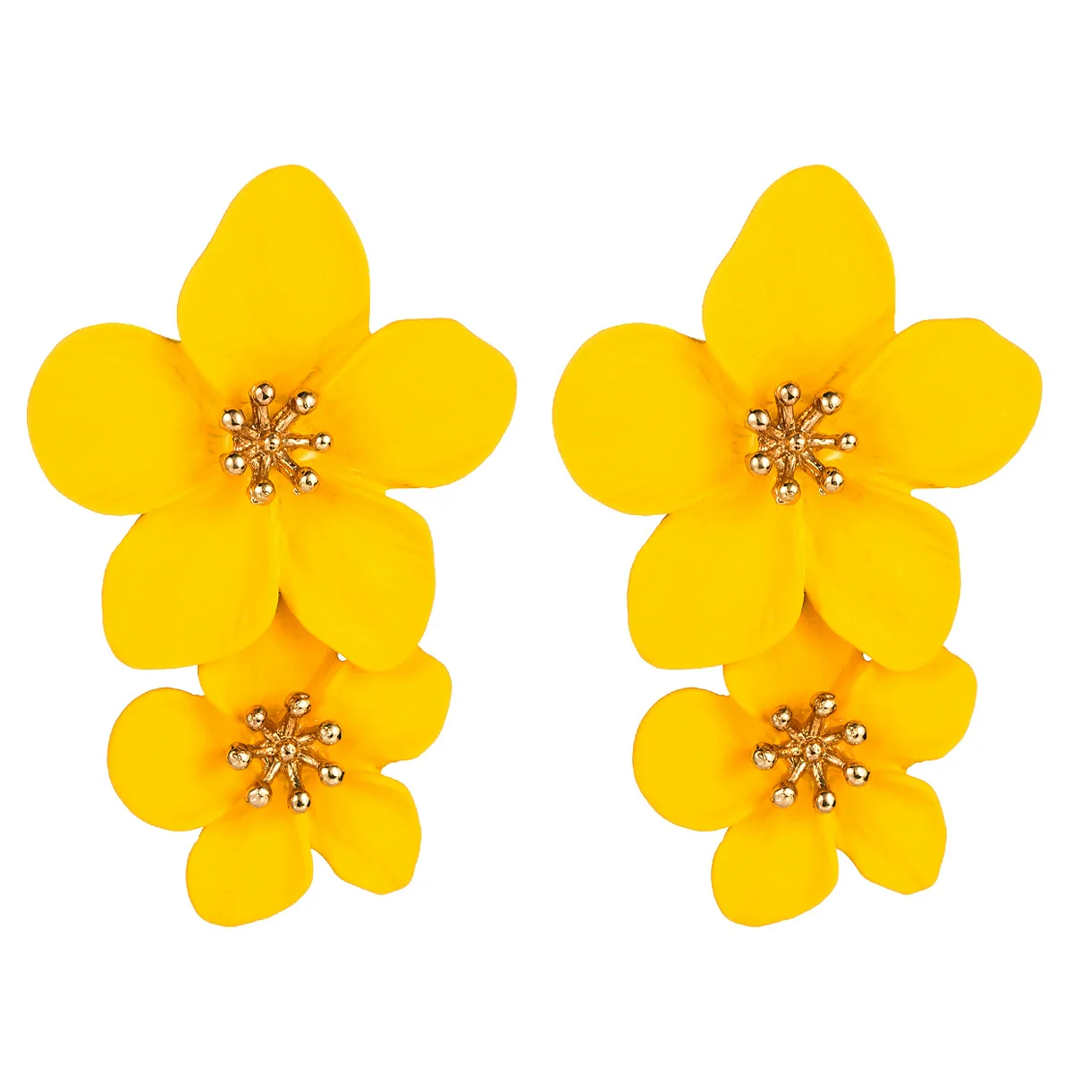Wholesale Alloy Fresh Flower Baking Paint Earrings For Women - Image 7