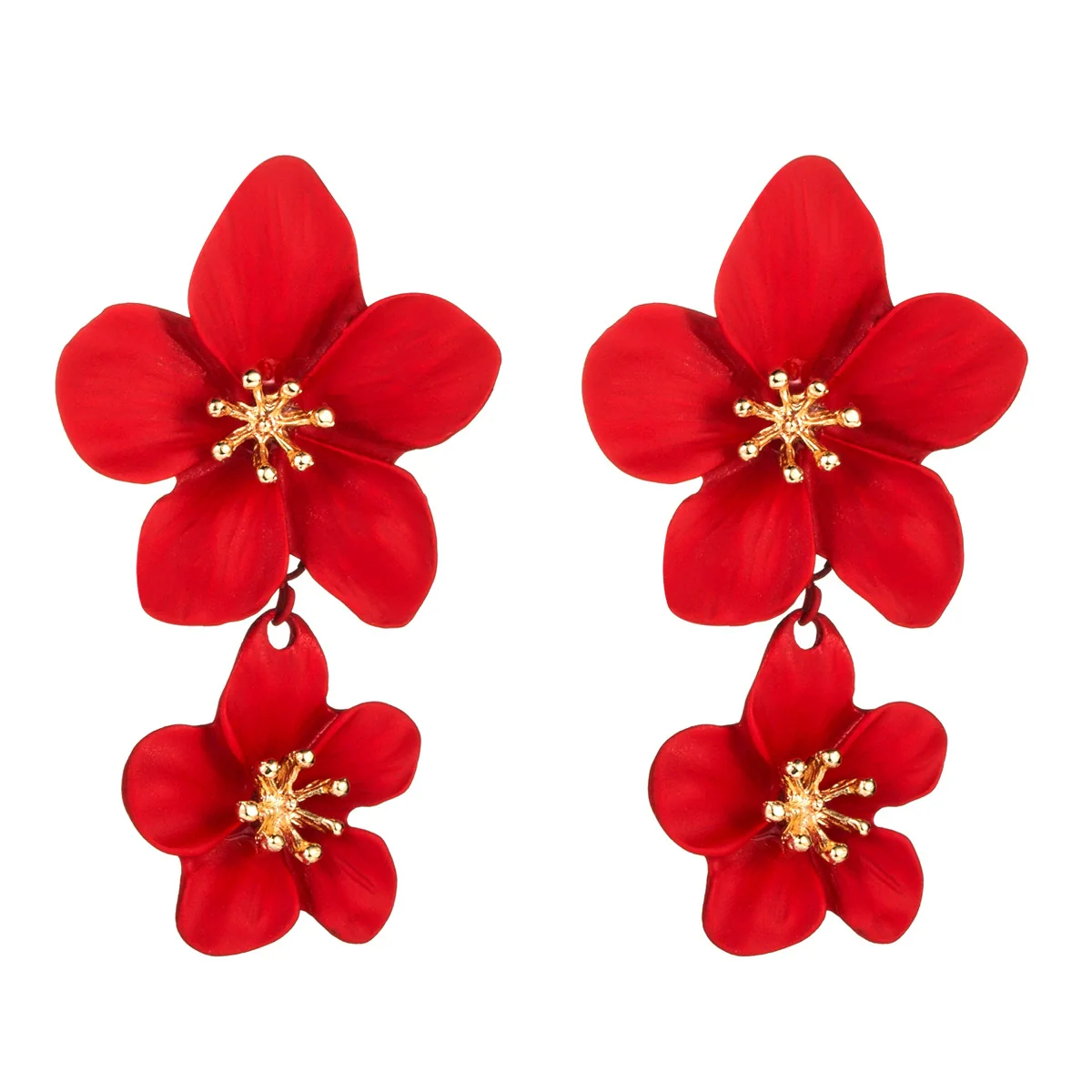 Wholesale Alloy Fresh Flower Baking Paint Earrings For Women - Image 8