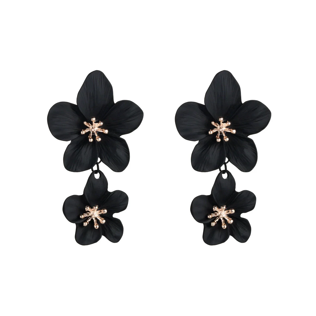 Wholesale Alloy Fresh Flower Baking Paint Earrings For Women - Image 9