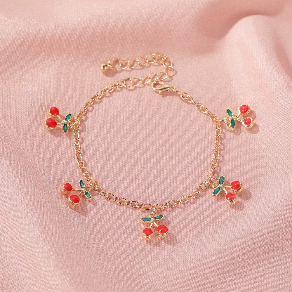 Wholesale Alloy Fruit Love Pendant Bracelet For Men And Women With Electroplating