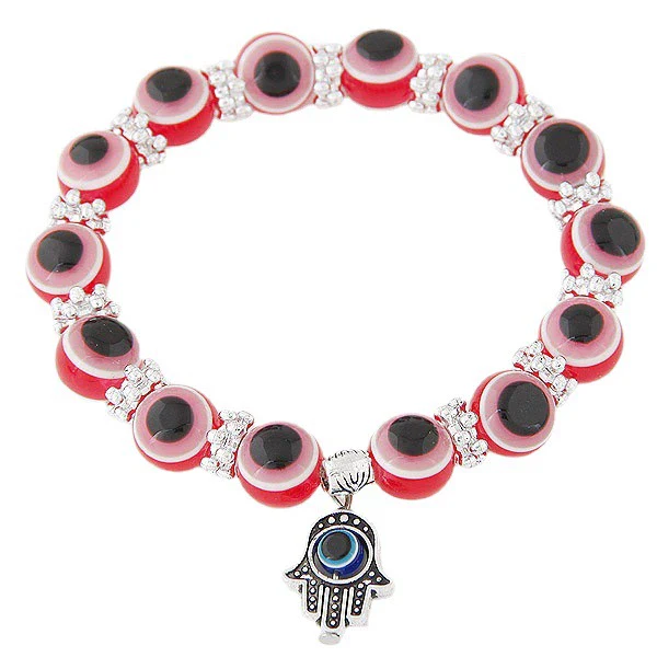 Wholesale Alloy Geometric Beaded Evil Eye Hand Of Fatima Women's Bracelet Jewelry - Image 2