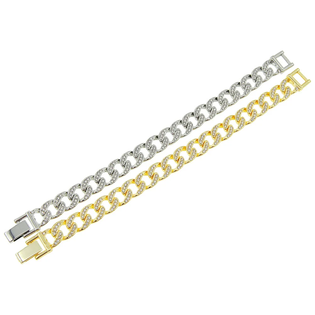 Wholesale Alloy Geometric Diamond Cuban Chain Bracelet For Men Hip Hop Style - Image 5