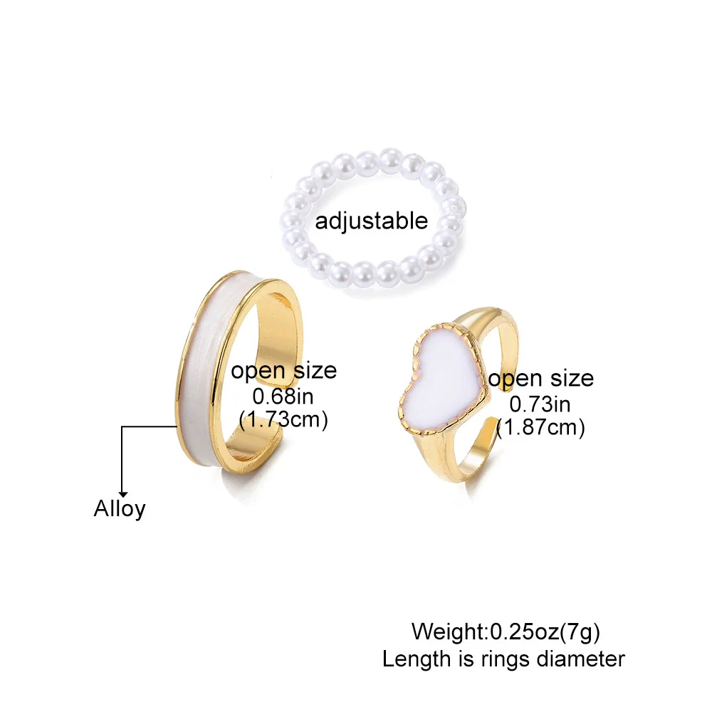 Wholesale Alloy Geometric Dripping Glue Style Unisex Ring Threepiece Set - Image 5