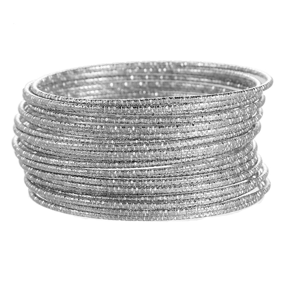Wholesale Alloy Geometric Electroplated Multilayer Stacked Unisex And Women's Bracelet 6Piece Set - Image 50