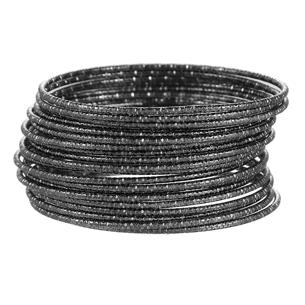 Wholesale Alloy Geometric Electroplated Multilayer Stacked Unisex And Women's Bracelet 6Piece Set - Image 51