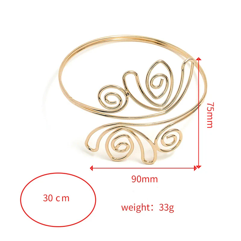 Wholesale Alloy Geometric Flower Arm Ring Electroplated Simple Retro Style - Image 4