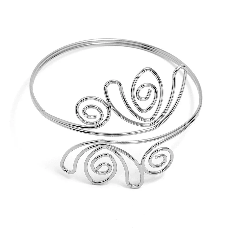 Wholesale Alloy Geometric Flower Arm Ring Electroplated Simple Retro Style - Image 7