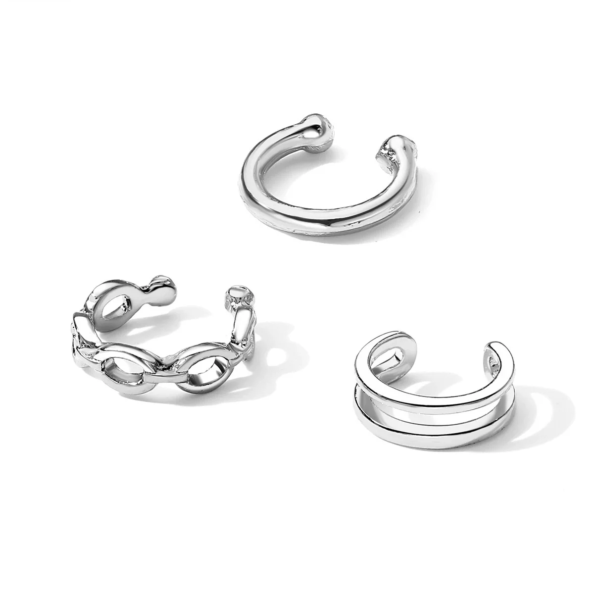 Wholesale Alloy Geometric Hollow Chain Ushaped Ear Clip For Women Electroplated Simple Cold Style Earrings - Image 7