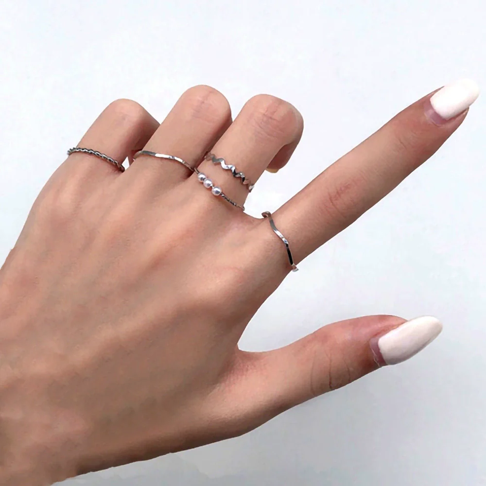 Wholesale Alloy Geometric Open Ring Jewelry With Electroplating Treatment Unisex Style - Image 2