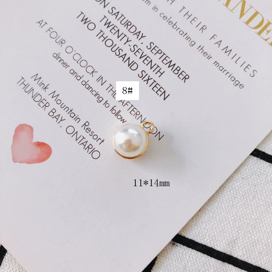 Wholesale Alloy Geometric Pearl Flower Shaped Diy Jewelry Accessories Earrings Bracelet Pendant With Electroplating - Image 13