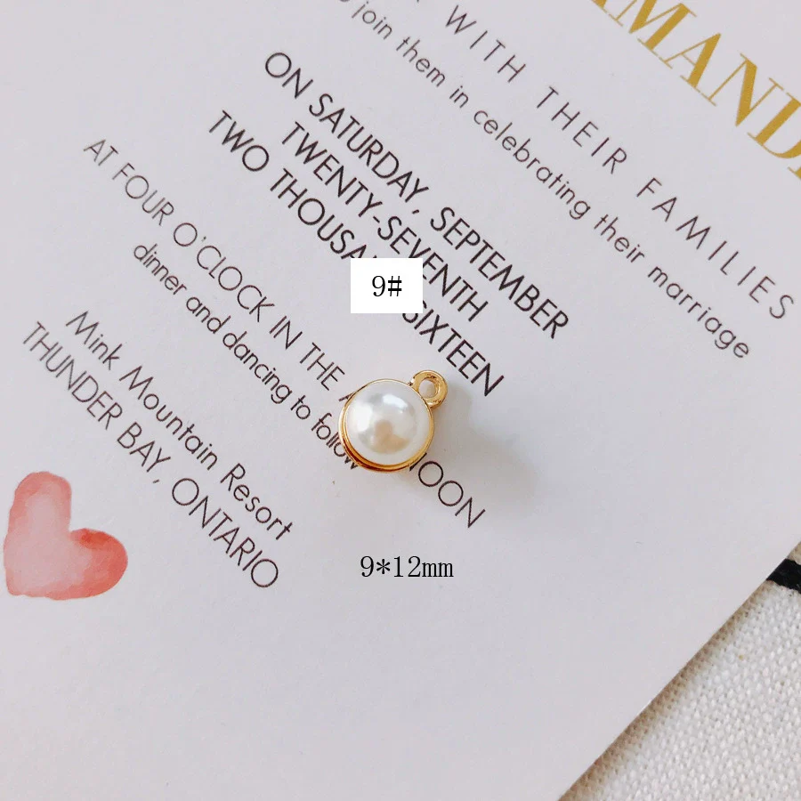 Wholesale Alloy Geometric Pearl Flower Shaped Diy Jewelry Accessories Earrings Bracelet Pendant With Electroplating - Image 14
