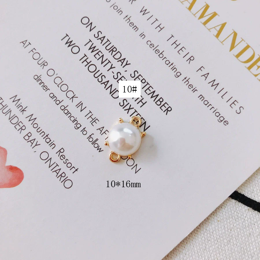 Wholesale Alloy Geometric Pearl Flower Shaped Diy Jewelry Accessories Earrings Bracelet Pendant With Electroplating - Image 15