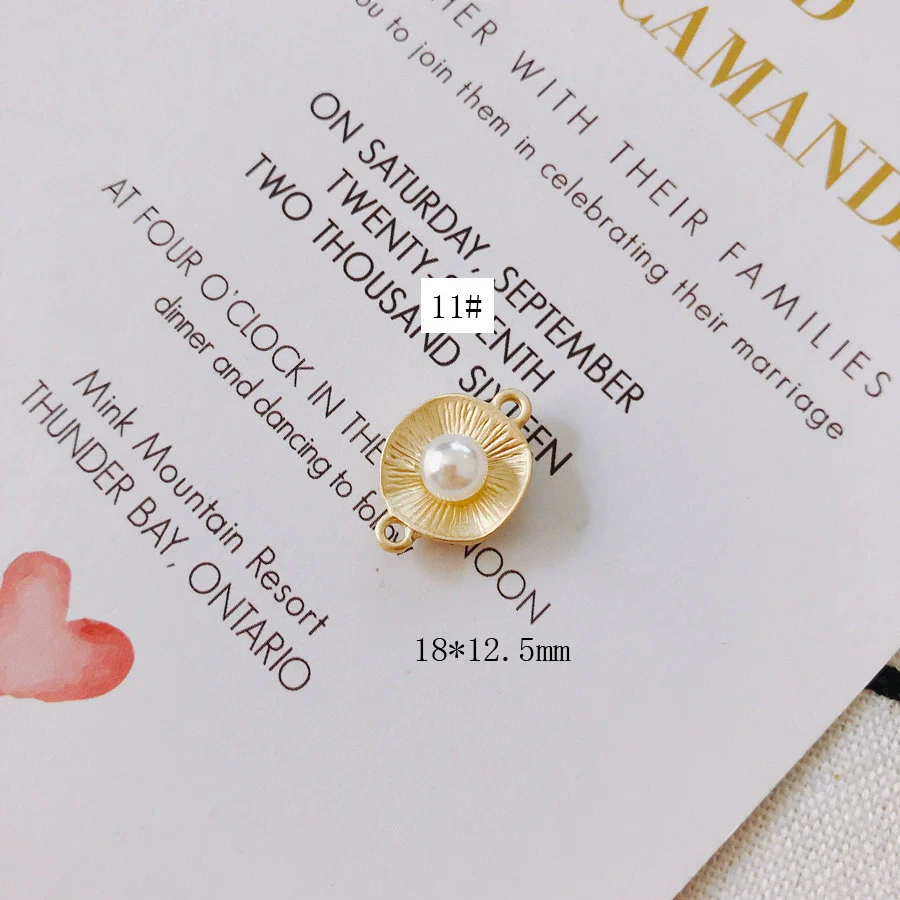 Wholesale Alloy Geometric Pearl Flower Shaped Diy Jewelry Accessories Earrings Bracelet Pendant With Electroplating - Image 16