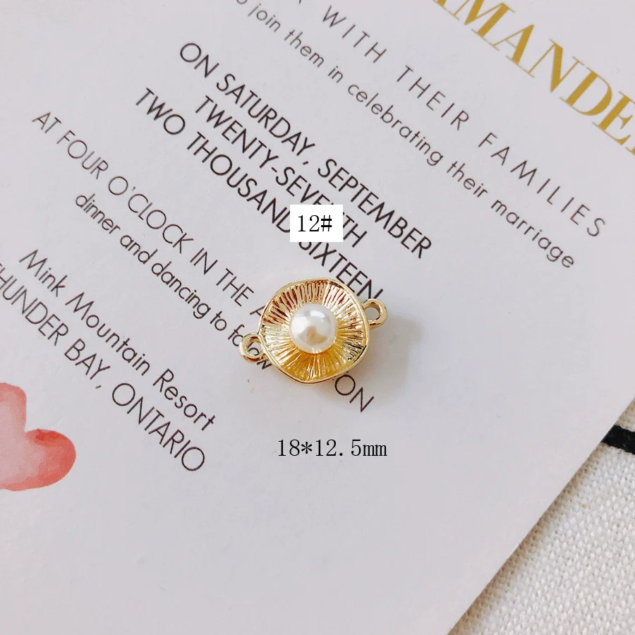 Wholesale Alloy Geometric Pearl Flower Shaped Diy Jewelry Accessories Earrings Bracelet Pendant With Electroplating - Image 17