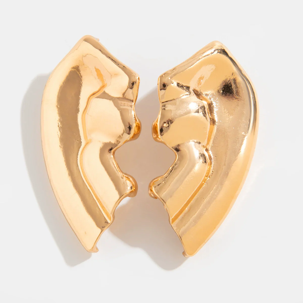 Wholesale Alloy Geometric Pleated Ear Contour Earrings For Women With Futuristic Style And Electroplating Treatment - Image 5