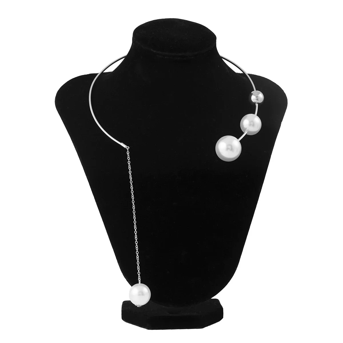 Wholesale Alloy Geometric Round Bead Clavicle Chain Imitation Pearl Necklace For Women - Image 5