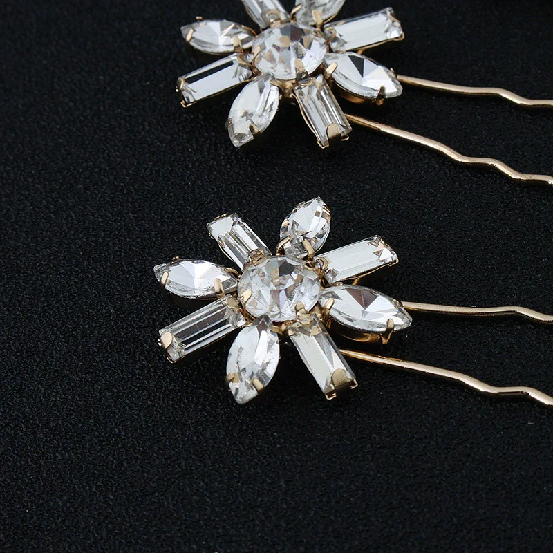 Wholesale Alloy Handmade Flower Ushaped Bridal Hairpin Hair Accessories