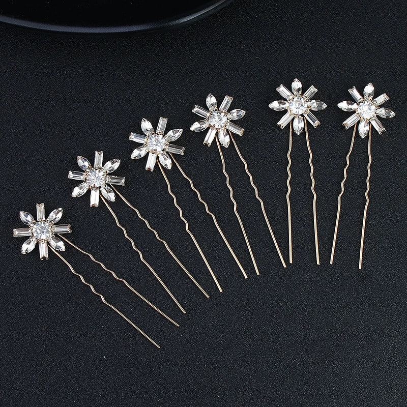Wholesale Alloy Handmade Flower Ushaped Bridal Hairpin Hair Accessories - Image 3