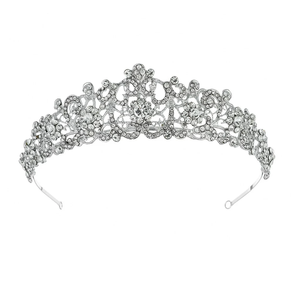 Wholesale Alloy Handmade Retro Baroque Round Cake Crown Diamond Headband Women's Hair Accessories - Image 4