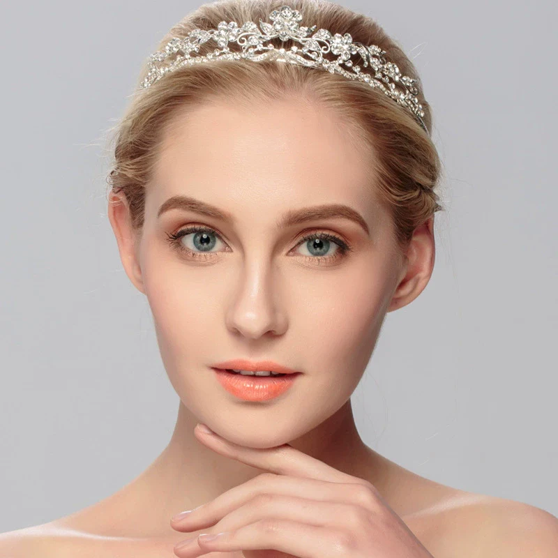 Wholesale Alloy Handmade Rhinestone Bridal Crown Hair Accessories For Women - Image 2