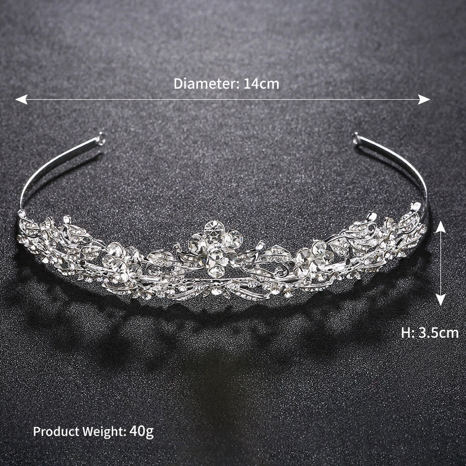 Wholesale Alloy Handmade Rhinestone Bridal Crown Hair Accessories For Women - Image 6