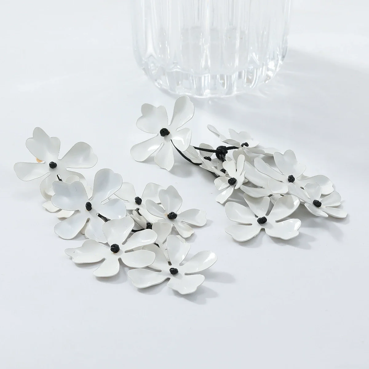 Wholesale Alloy Handwoven Knot Paint Flower Earrings For Women Cute Style Handmade - Image 3