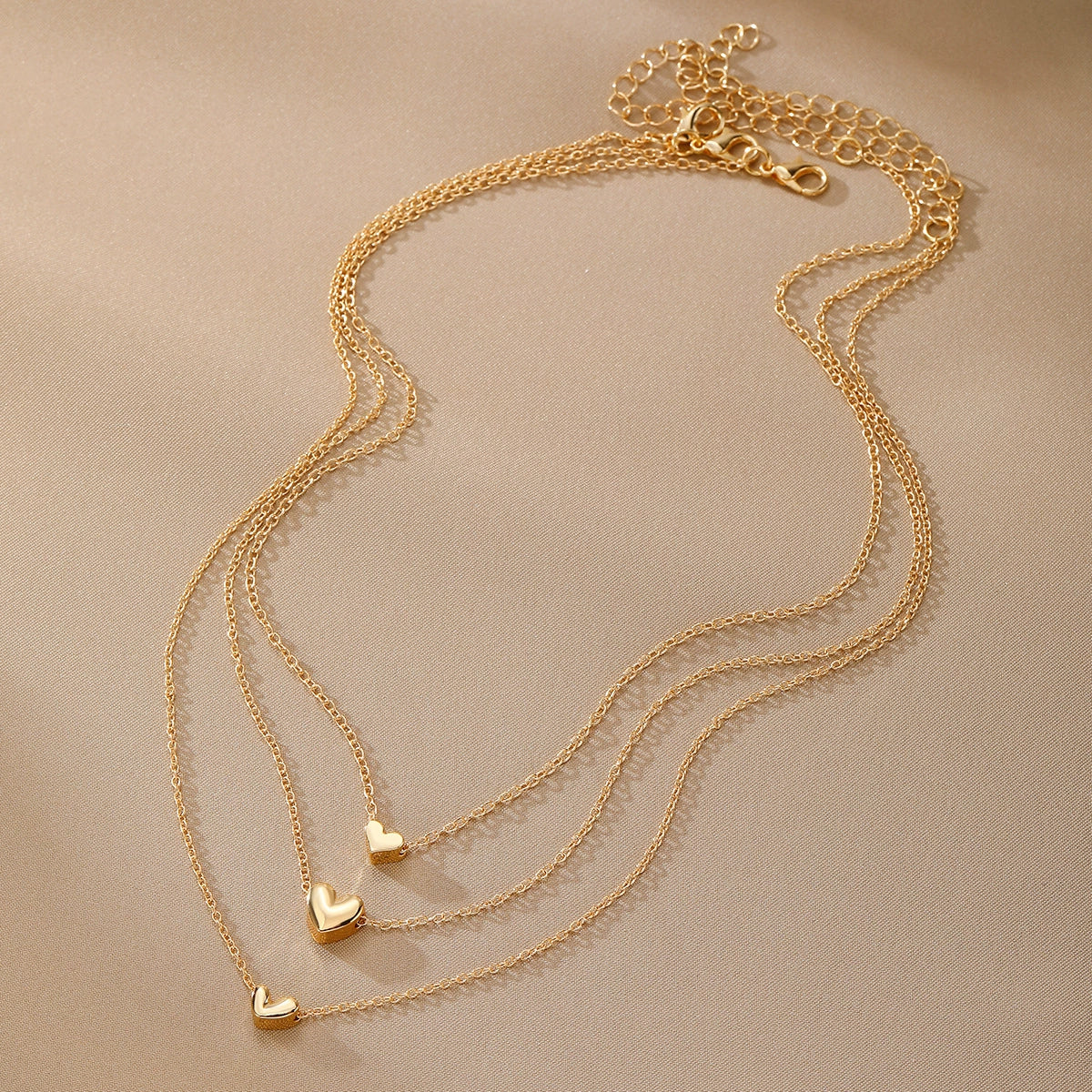 Wholesale Alloy Heart Shape Pendant O Word Chain Necklace With Electroplating For Women - Image 3