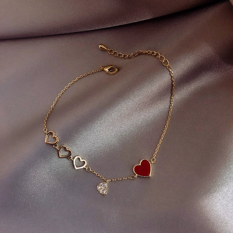 Wholesale Alloy Heart Sweet Style Electroplated Women's Bracelet - Image 3