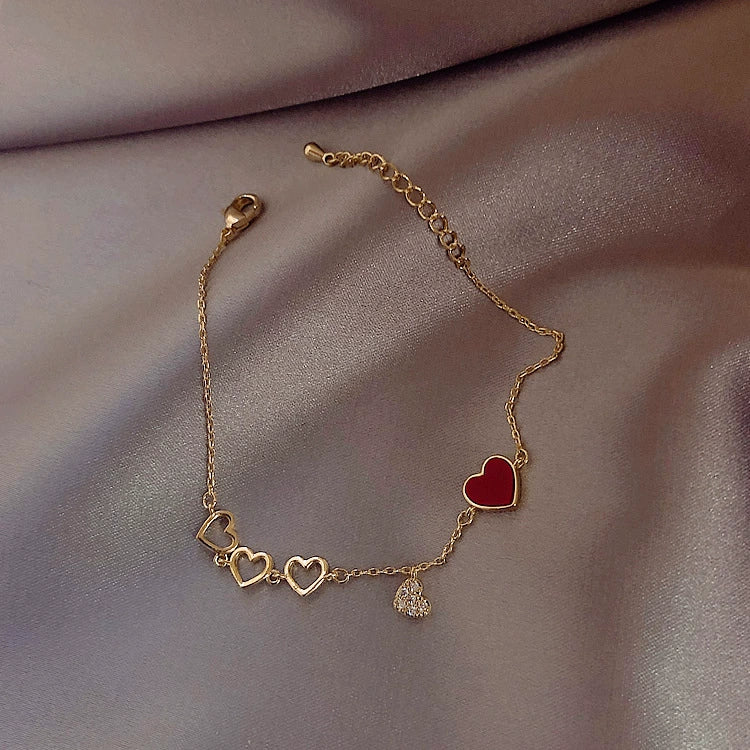 Wholesale Alloy Heart Sweet Style Electroplated Women's Bracelet - Image 4