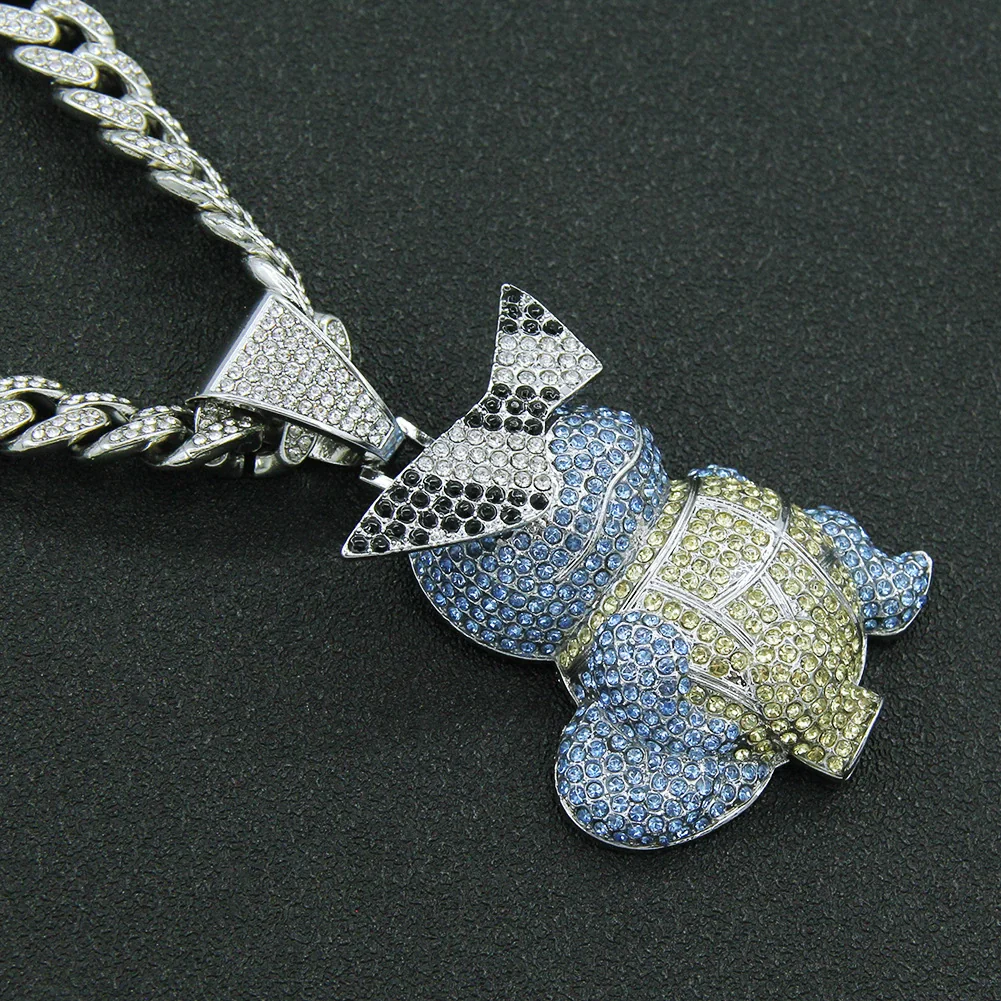 Wholesale Alloy Hiphop Style Threedimensional Cartoon Animal Pendant Necklace With Diamond Inlay And Cuban Chain - Image 4