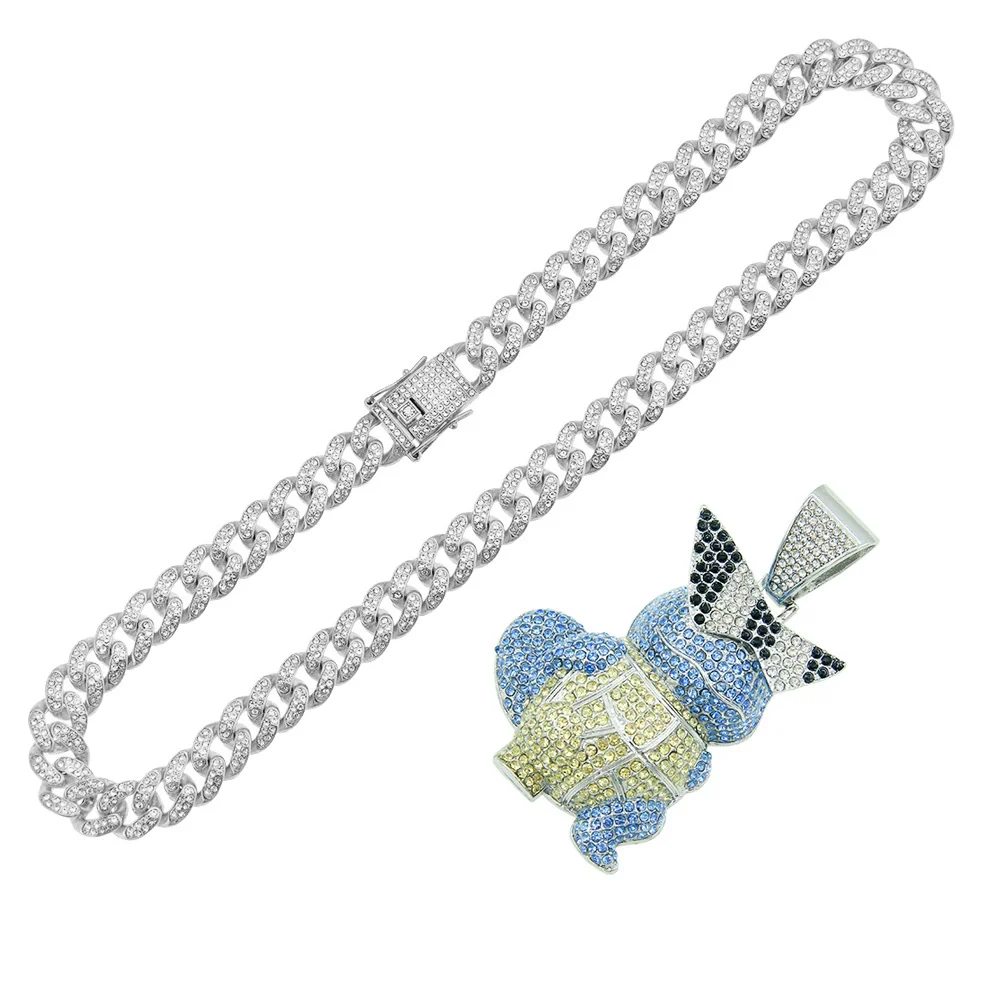 Wholesale Alloy Hiphop Style Threedimensional Cartoon Animal Pendant Necklace With Diamond Inlay And Cuban Chain - Image 5