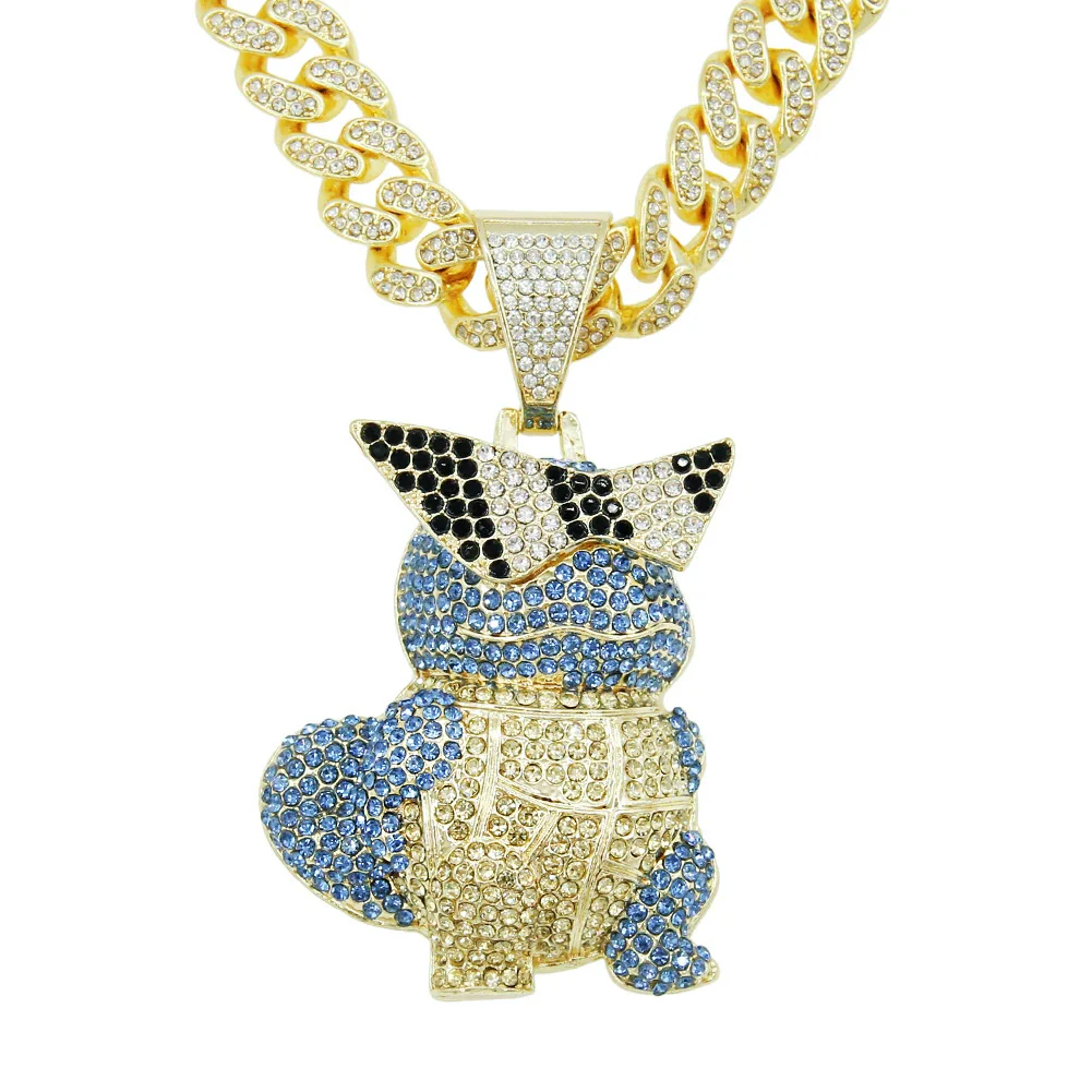 Wholesale Alloy Hiphop Style Threedimensional Cartoon Animal Pendant Necklace With Diamond Inlay And Cuban Chain - Image 6