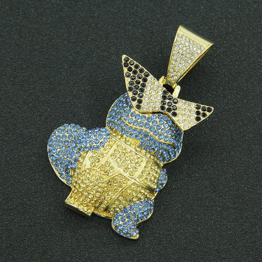 Wholesale Alloy Hiphop Style Threedimensional Cartoon Animal Pendant Necklace With Diamond Inlay And Cuban Chain - Image 7