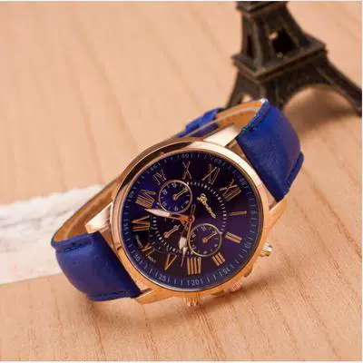 Wholesale Alloy Imitation Leather Strap Quartz Watch With Round Dial And Roman Numeral Scale Leisure Style - Image 11