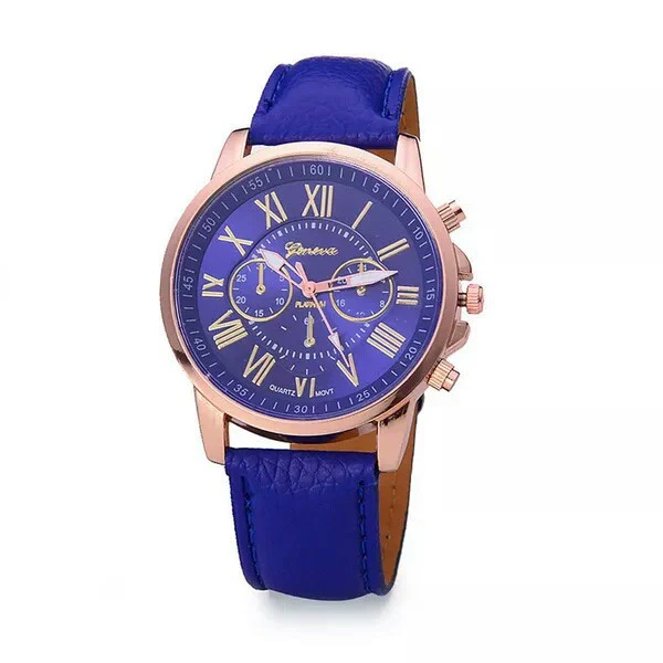 Wholesale Alloy Imitation Leather Strap Quartz Watch With Round Dial And Roman Numeral Scale Leisure Style - Image 5