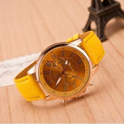 Wholesale Alloy Imitation Leather Strap Quartz Watch With Round Dial And Roman Numeral Scale Leisure Style - Image 7