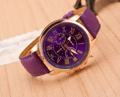 Wholesale Alloy Imitation Leather Strap Quartz Watch With Round Dial And Roman Numeral Scale Leisure Style - Image 9