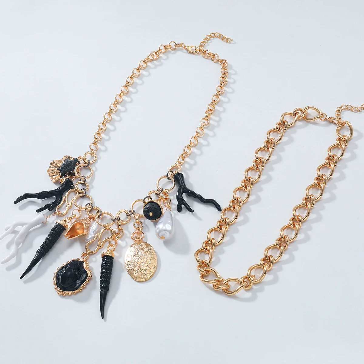 Wholesale Alloy Imitation Pearl Necklace With Animal And Zodiac Shapes And Geometric Patterns Electroplated For Women - Image 4