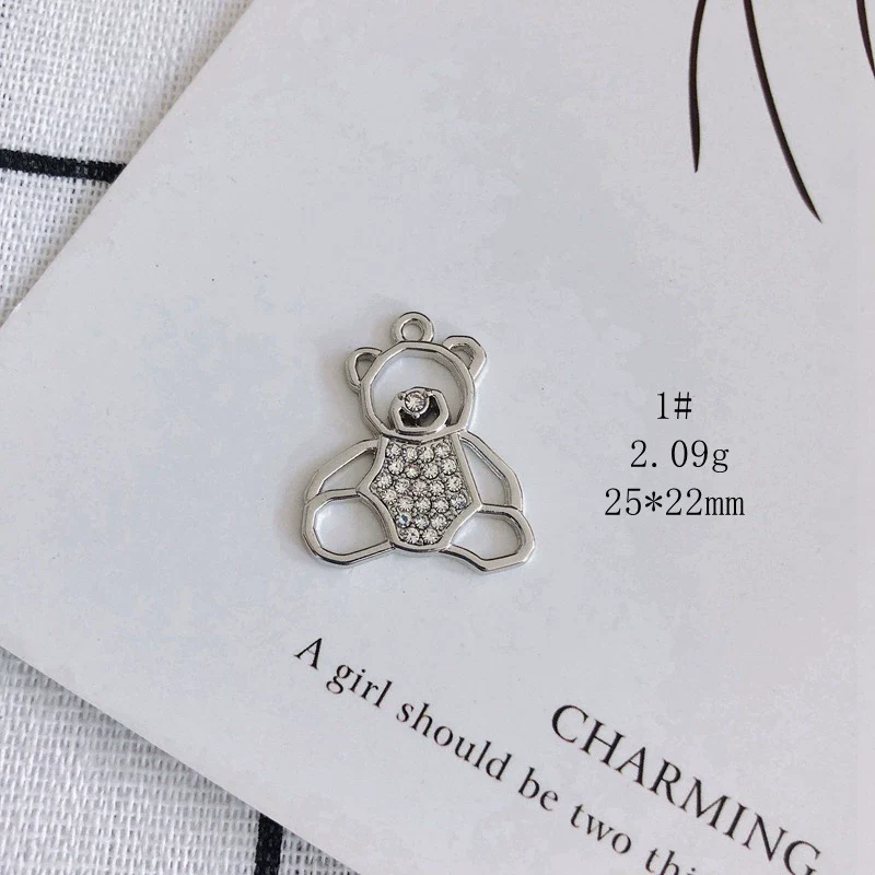 Wholesale Alloy Inlaid Jewelry Accessories With Bear And Rabbit Shapes For Earrings And Necklace - Image 6
